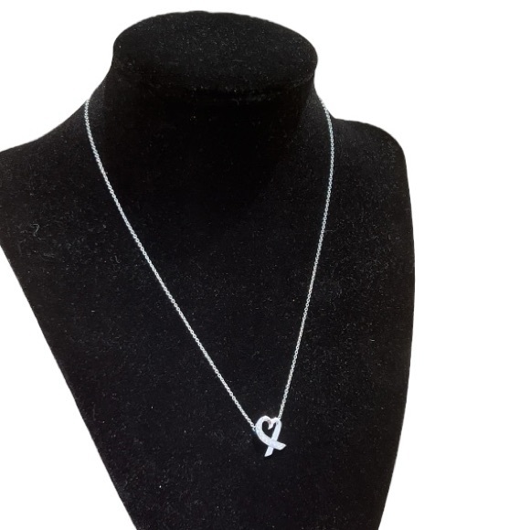 Tiffany & Co. Paloma Picasso 18K White Gold Diamond Loving Heart Necklace - Picture 6 of 8